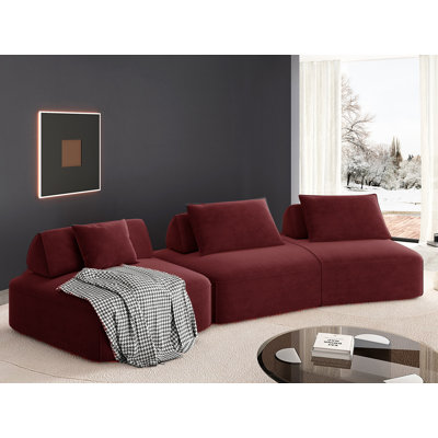 Modern 139" Curved Modular Sectional Sofa