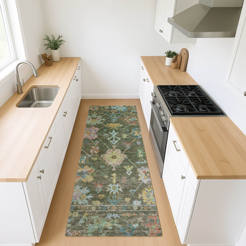 Machine Washable Indoor/Outdoor Leavittsburg ACN2234 Global Rug, Runner 2'3" x 7'6"