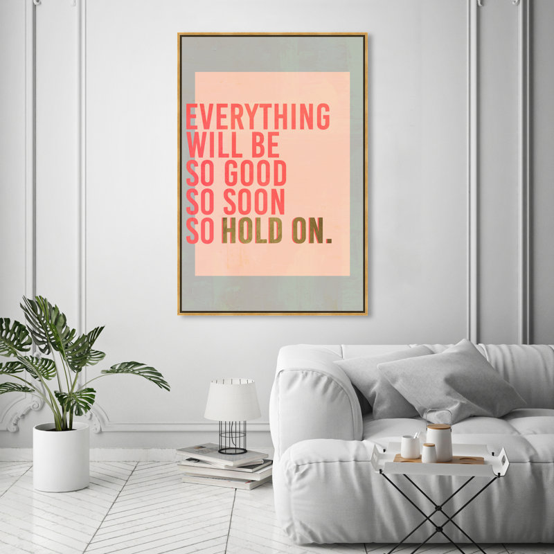 " Typography And Quotes ", Gold Framed, 54" H x 36" W