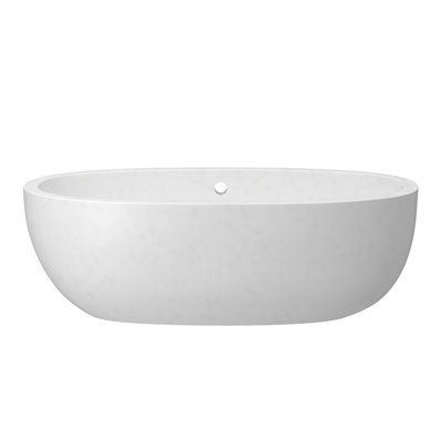 Avalon NativeStone Concrete Freestanding Oval Soaking Bathtub