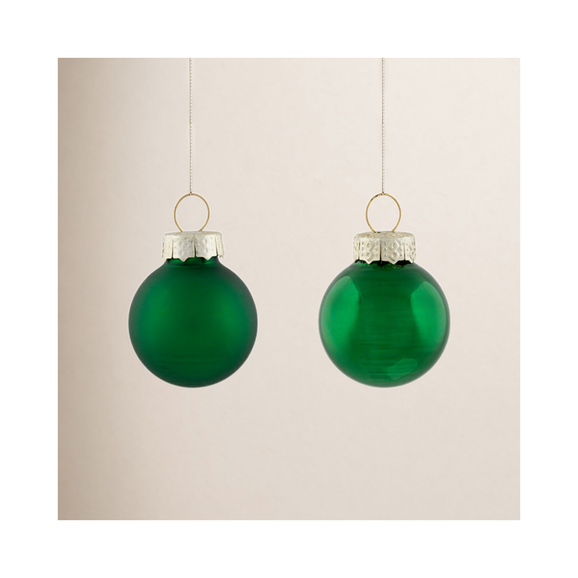 Christmas 22-Finish Glass Christmas Ball Ornaments, Green