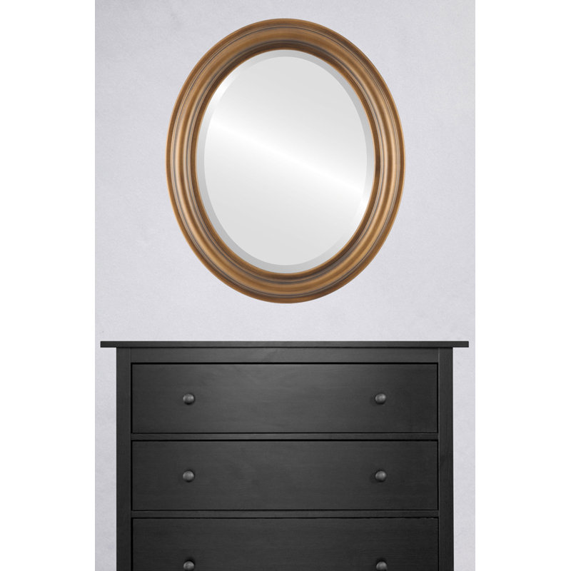 Miroir décoratif biseauté traditionnel Wivenhoe, 15 po x 19 po, Désert doré