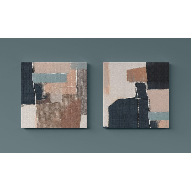Élégantes toiles décoratives (2 pièces) de 15,8 po x 15,8 po chacune | 100% toile avec cadre 100% bois | Parfait pour la décoration de salon ou de chambre à coucher, art accrocheur pour les espaces modernes