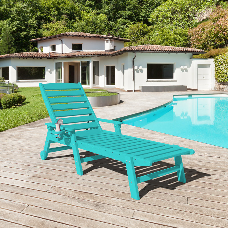 Grzedzinska Reclining Outdoor Lounge Adirondack Chair, Tiffany