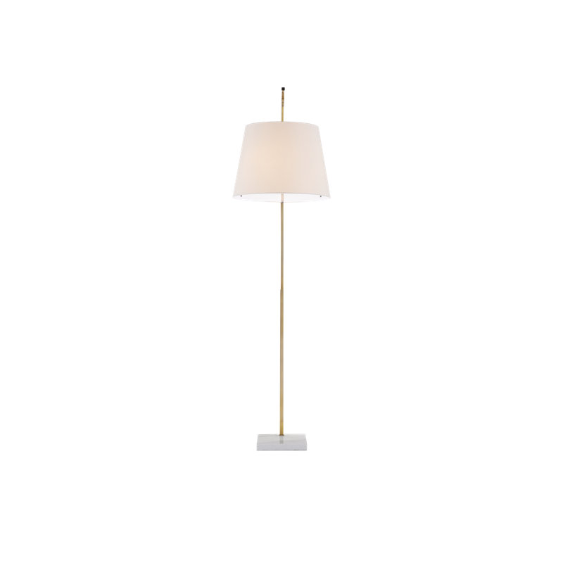 Cloister Arched Floor Lamp, Antique Brass/White