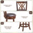 Red Barrel Studio Swivel Counter Height Dining Pub Chairs with Rubber Wood Legs-962866192-962866195