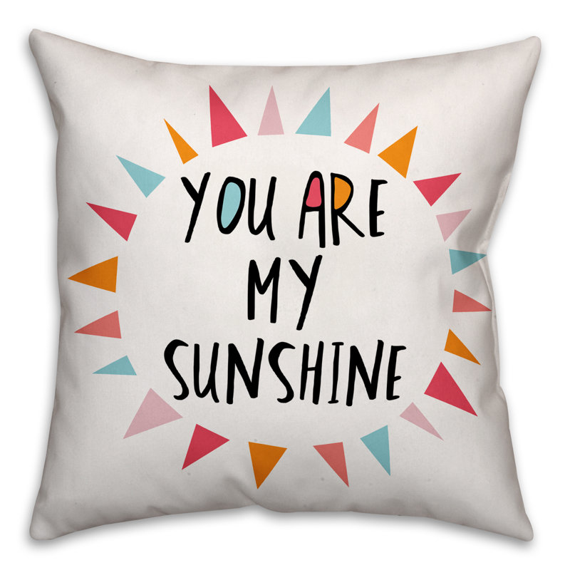  You Are My Sunshine Shape Pillow Cover & Insert, Pink