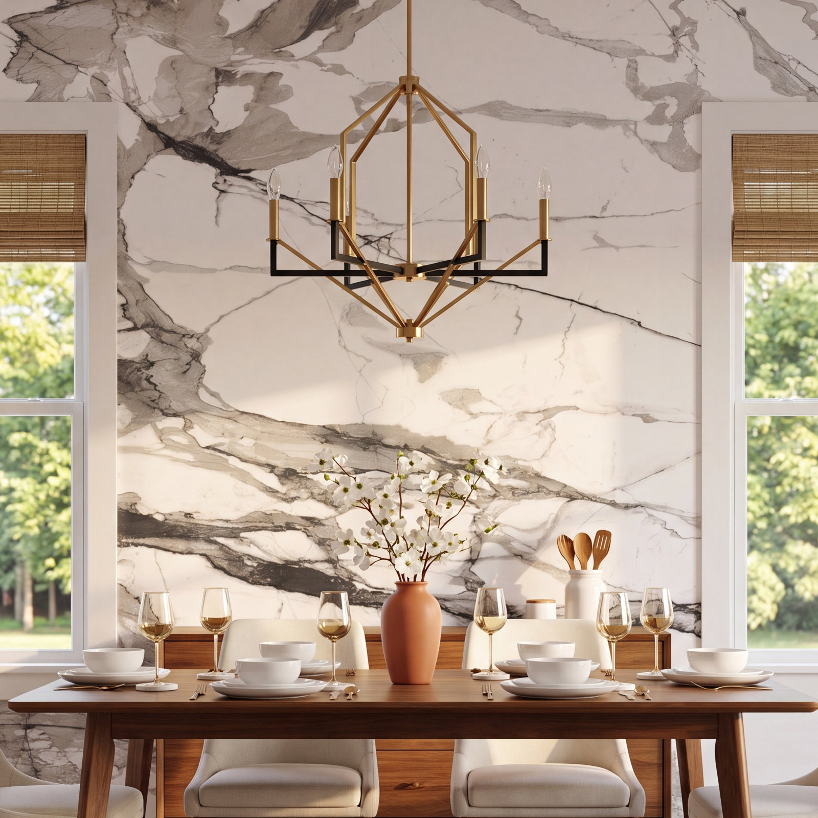 Veola Wall Mural, Black/White