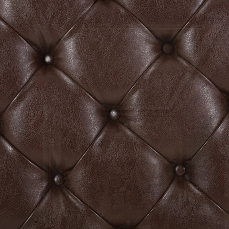 OTTOMAN ROND, Marron foncé