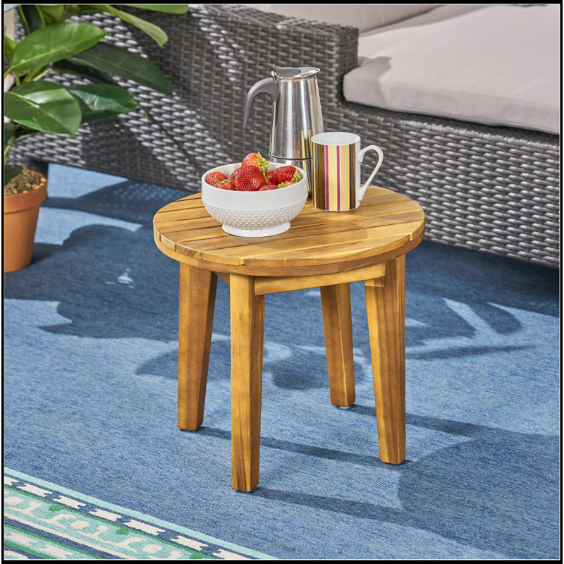 Table d'appoint d'extérieur en bois, Teck
