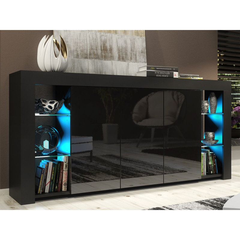 Bebak Unfinished Sidebaord for TVs up to 60", Black