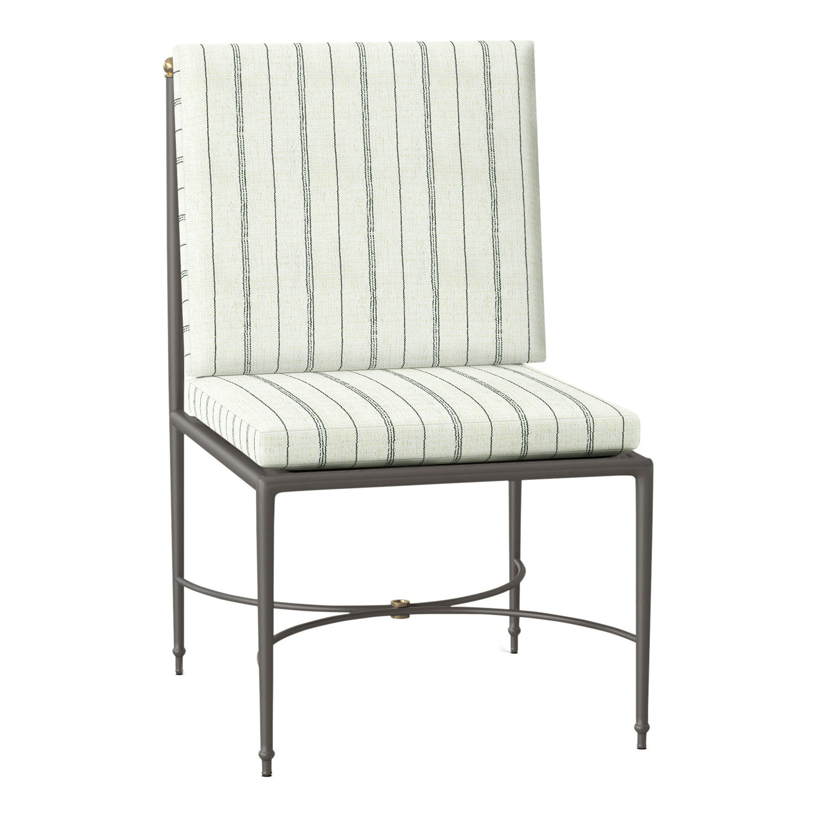 Roma Wrought Aluminum Outdoor Side Chair, No Welt, Perigold Caper Moss