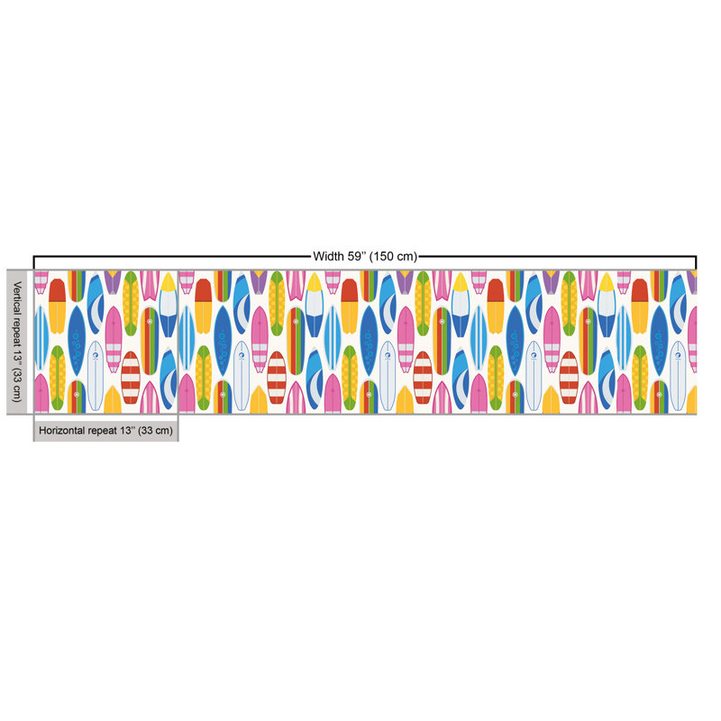 Chazre Summer Beach and Colorful Surfboards Multi-Purpose Fabric