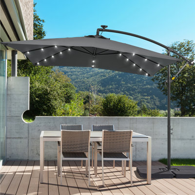Laurennicole 98.4'' Lighted Cantilever Umbrella