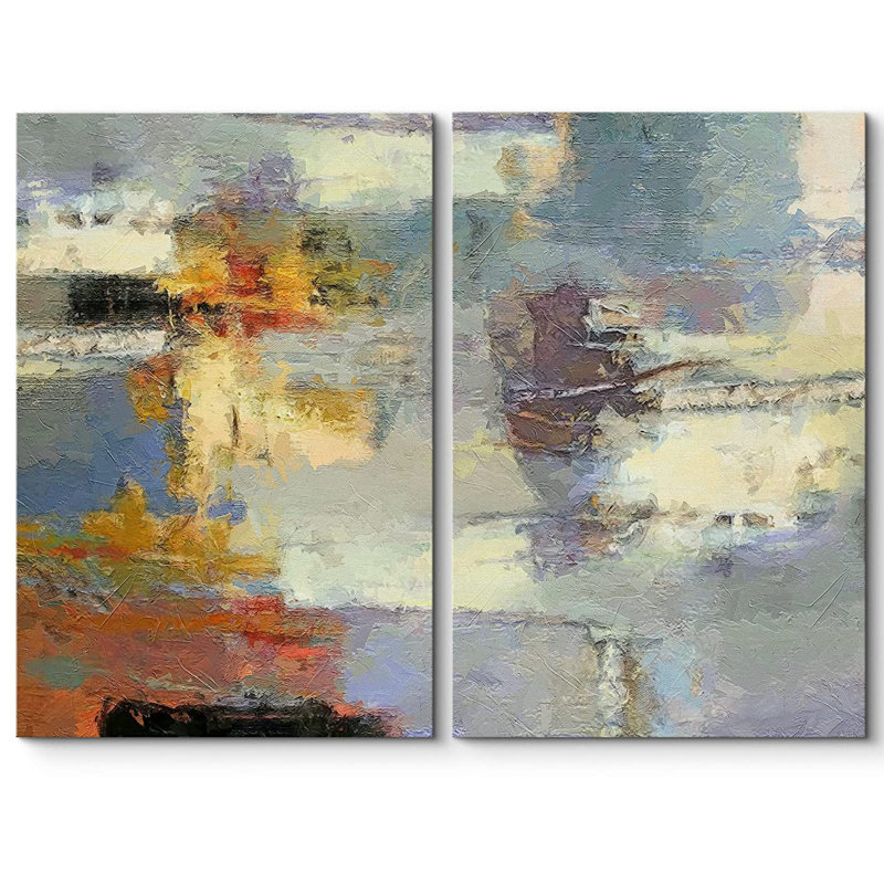 «Abstract Abstract Paint Effect», reproduction d'art sur toile, H 24 po x l 36 po x P 2 po, Toile tendue