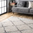 Mansel Trellis Area Rug for Living Room Bedroom Dining Room, Off White/Charcoal-2051445274