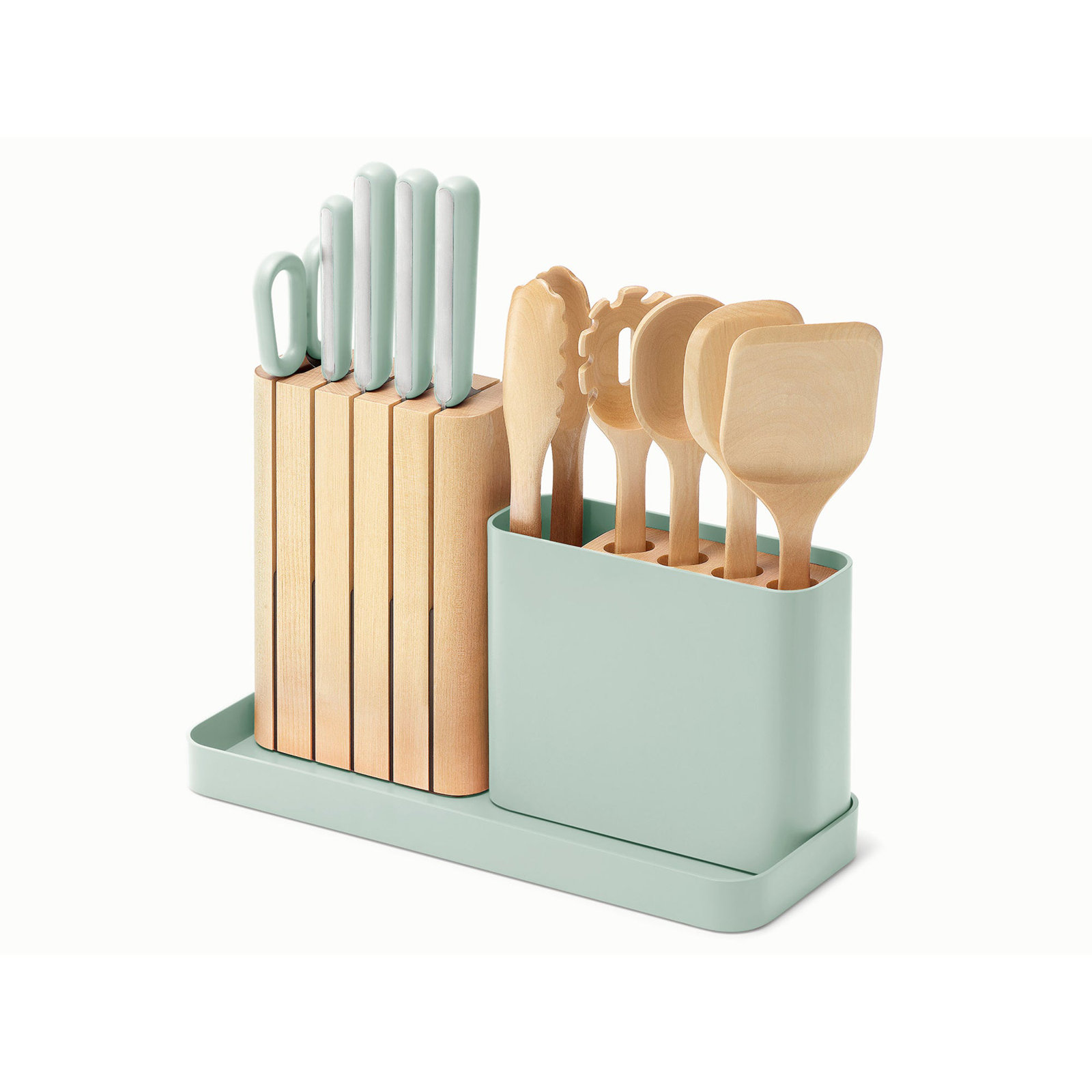 Caraway 14-Piece Knife and Utensil Set, Mist