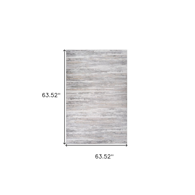 Tapis beige et gris délavé usé 5 pi x 8 pi