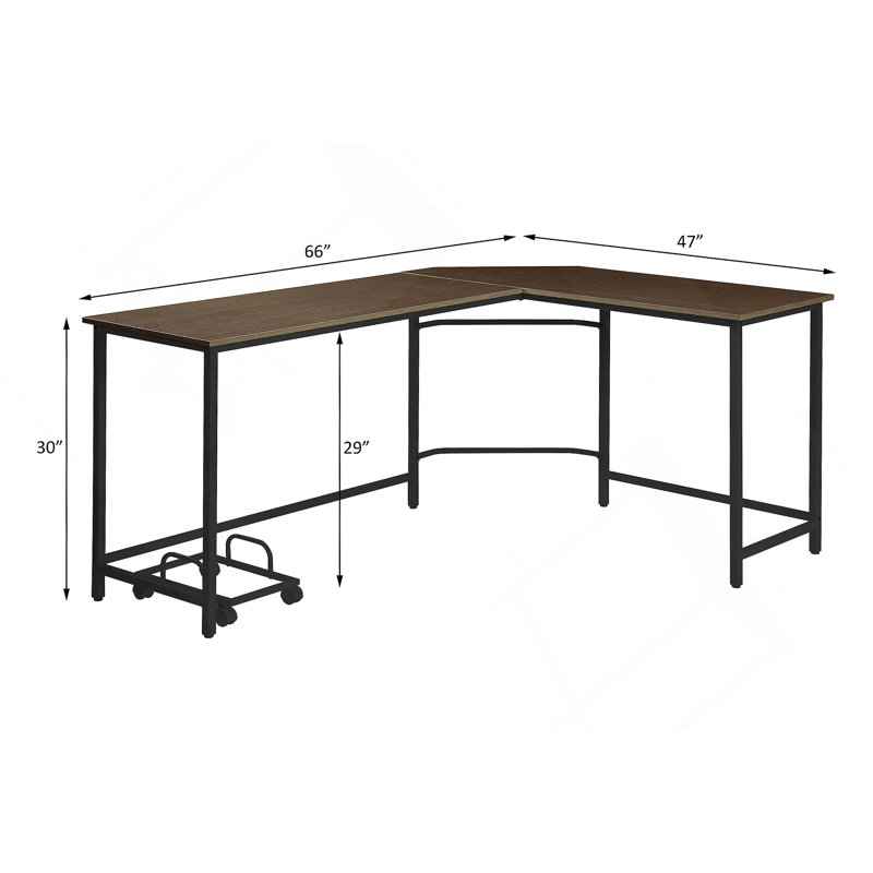 Bureau d'ordinateur, finition noire OF00042, Chêne / noir