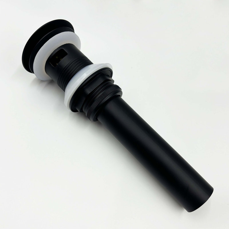 Robinet pour salle de bain à poignée simple avec bonde escamotable Modern, Noir mat