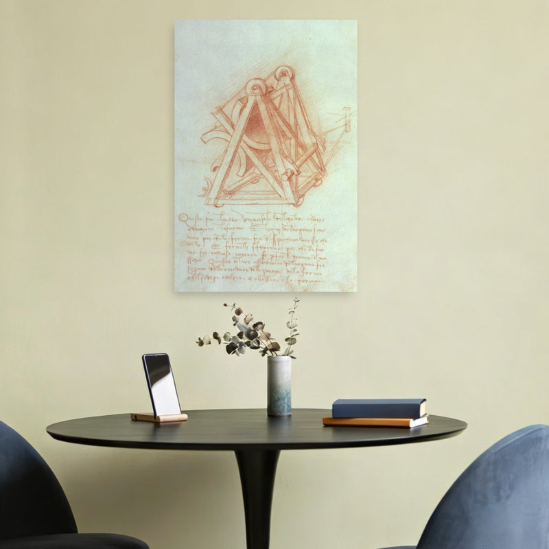 Study Of The Wooden Framework With Casting Mould For The Sforza Horse, Fol. 154V From The Codex Madrid II, C.1491-93 Contemporary Horse Wall Art Print