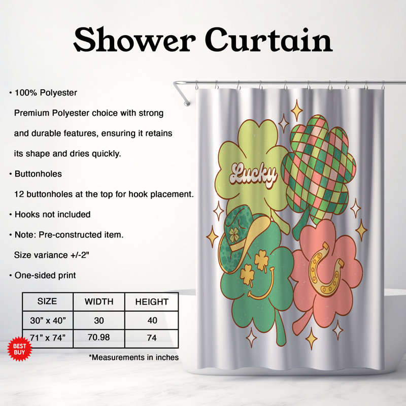 Croce Shower Curtain, 74"H x 71"W