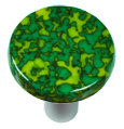 Poignée champignon en granit de 1,5 po de diamètre, Jaune tournesol / vert jade, Noir