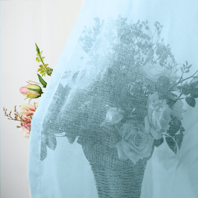 Jyrelle Outdoor Sheer Curtain Panel Pair, 52" W x 84" L, Blue