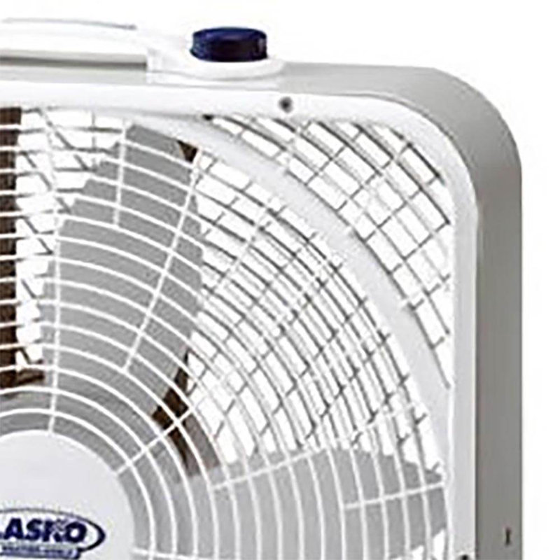 Lasko 20" 3-Speed Weather Shield Performance Box Fan W/ Easy Carry Handle, White