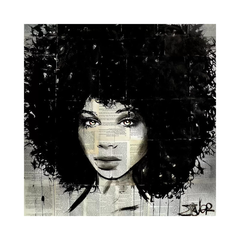 «Where It's At» par Loui Jover - impression d'art graphique, H 26 po x l 26 po x P 1,5 po, Toile tendue, Pas de tapis