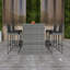 5-Pieces Outdoor Patio Wicker Bar Set, Bar Height Chairs With Non-Slip Feet And Fixed Rope