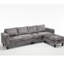 En forme de L avec rangement, gris chenille, 5 places assises, rangement pour canapé modulaire convertible en méridienne réversible, gris