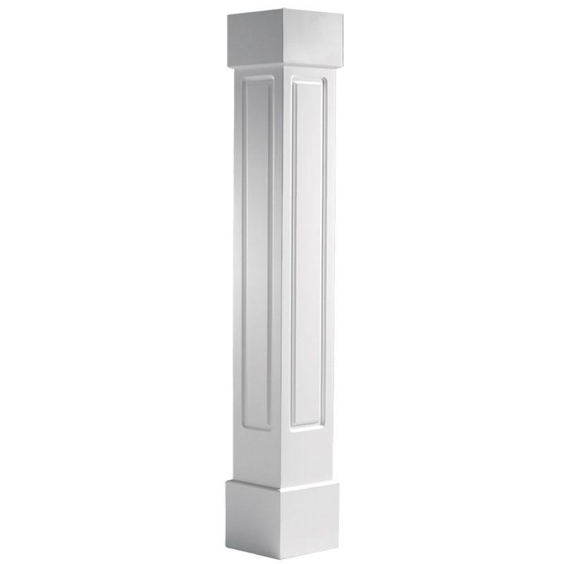 Ensemble de colonne surélevée carrée Premium Premium, L 6 po x H 108 po x P 5,63 po,  Base et capuchon standard