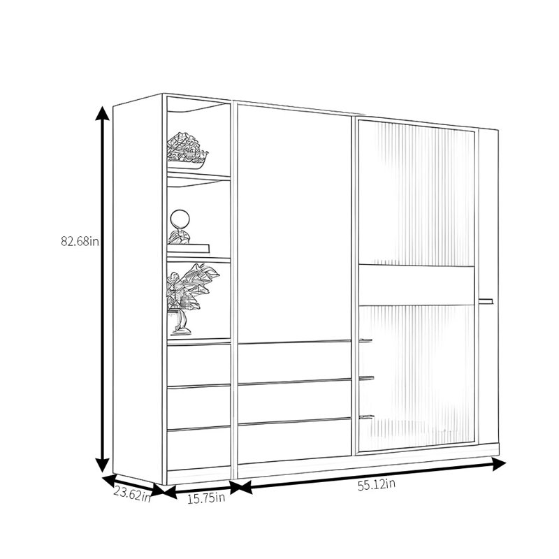 Armoire moderne, simple, pratique, élégante et élégante, H 83 po x l 71 po x P 24 po