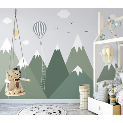 Non-Pasted Geometric Wall Mural