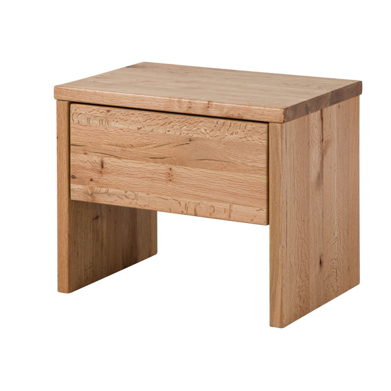 Jangali 35cm W Solid Wood Bedside Table, Light brown