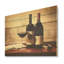Vinyle et vin - Vin, art mural sur bois de pin naturel-101407995