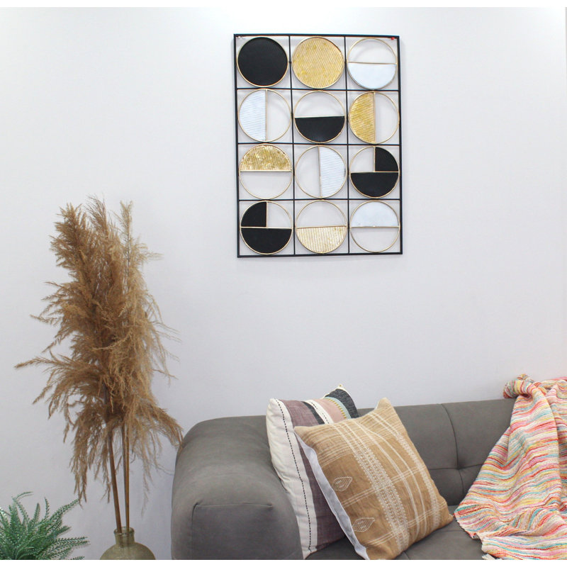 Art mural moderne en noir et blanc rectangulaire pour le décor du salon