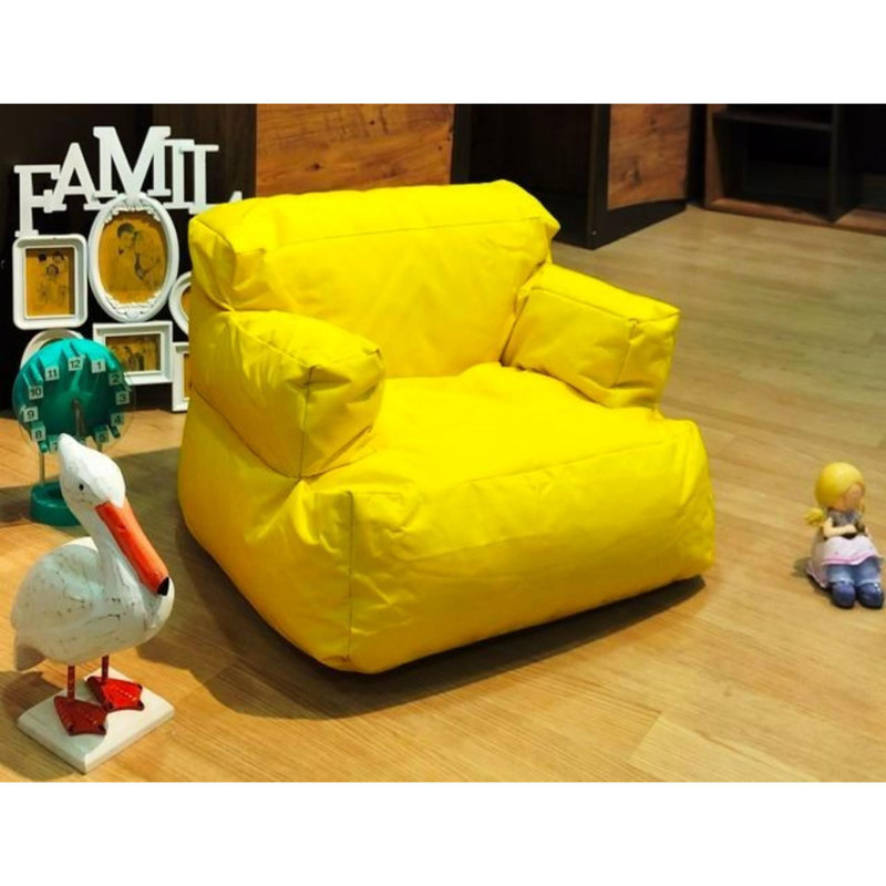 Fauteuil à billes, Polyester jaune