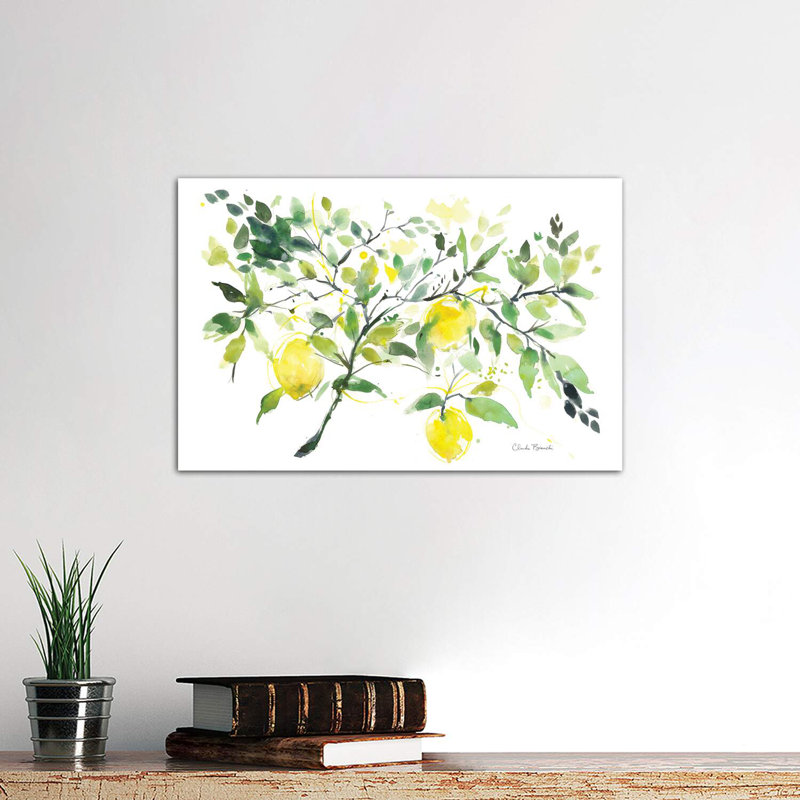 Lemon Branch by Claudia Bianchi - Wrapped Canvas Painting, 66.04 cm H x 45.72 cm W x 3.175 cm D