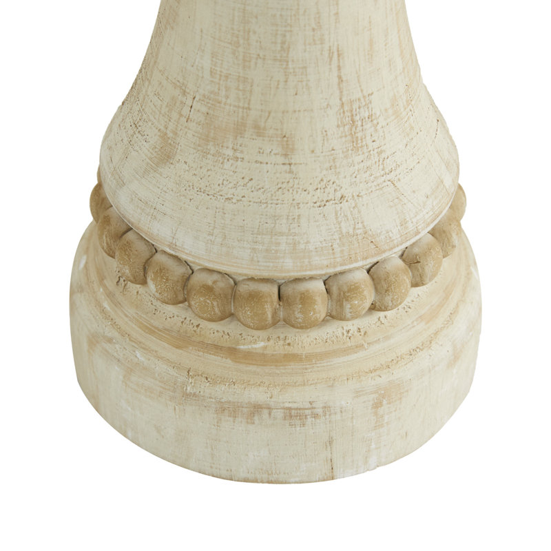 Ensemble de chandelles de table en bois 3 pièces 12 po 3 pièces, Crème