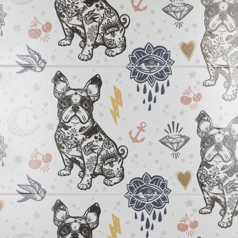Rockstar 12" x 39" Ceramic Patterned Wall Tile
