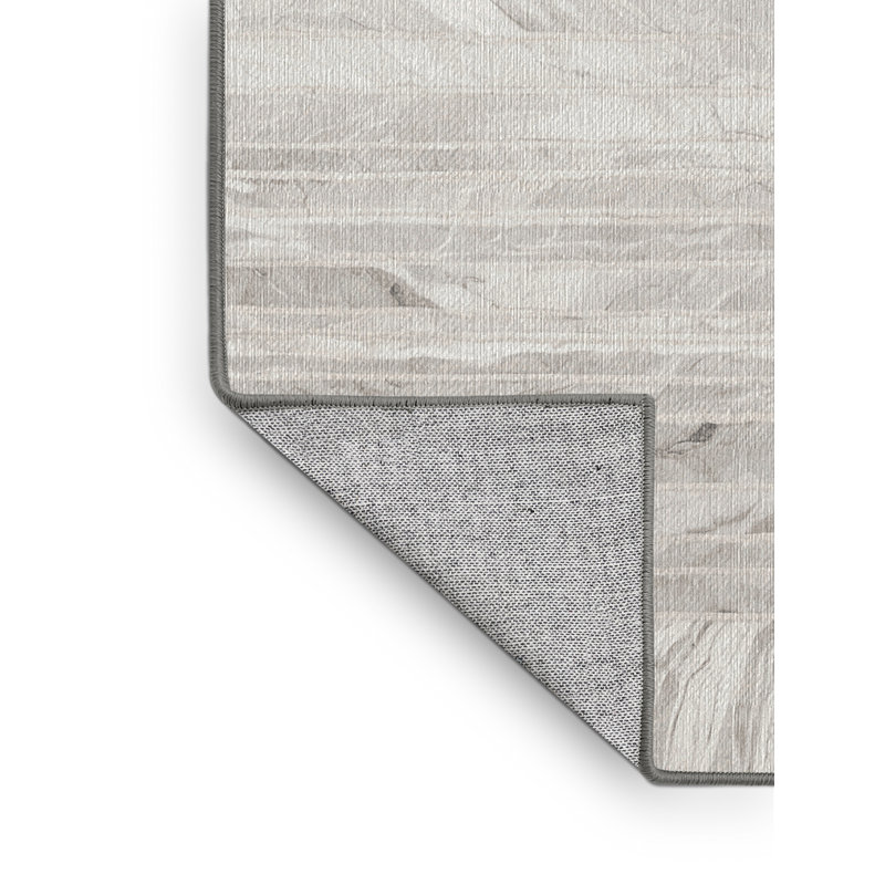 Machine Washable Gray Area Rug, Round 8'