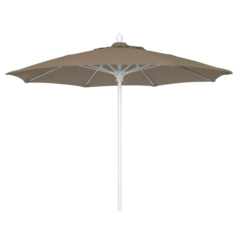 Parasol de marché 9 pi Prestige, Taupe, Blanc