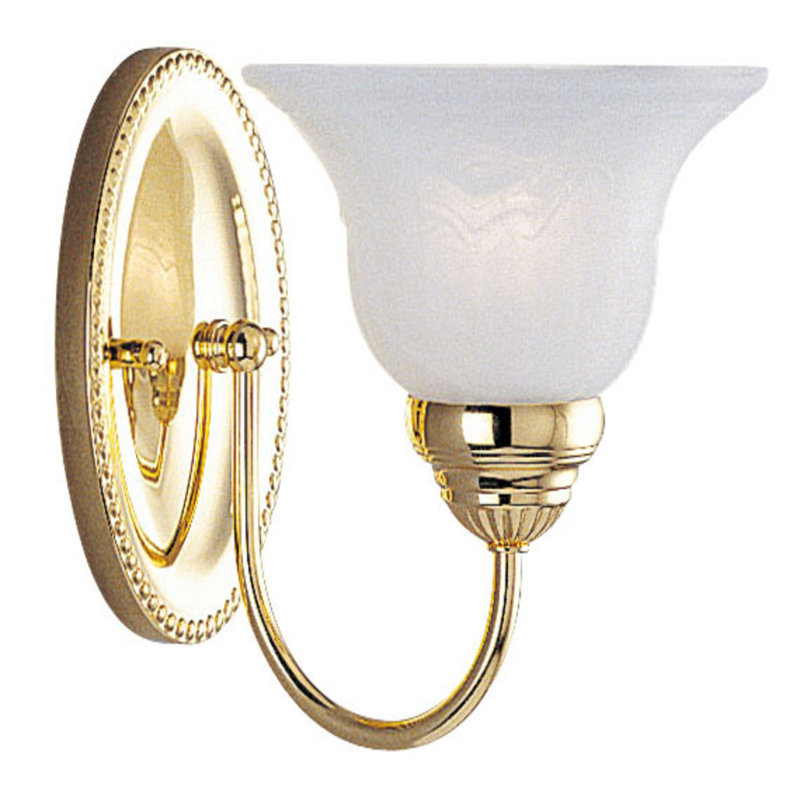 Éclairage pour meuble-lavabo à 1 lumière Hematite, Laiton poli