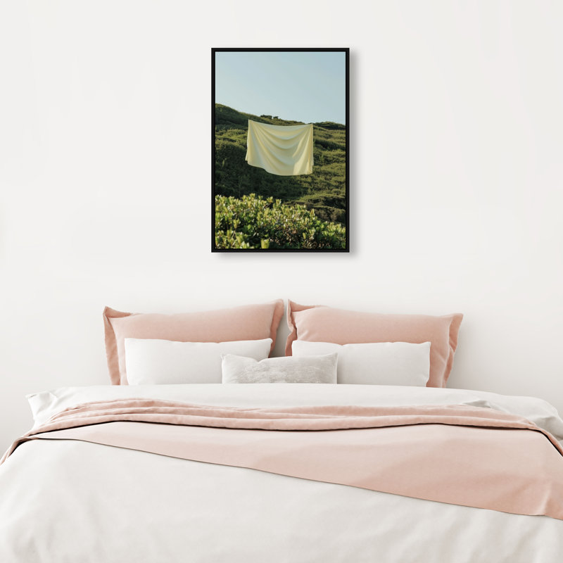 Floating Cotton II Canvas Bath & Laundry Print by Oliver Gal, Black Frame, 10 x 15, 31"H x 21"W, Black Floater Frame