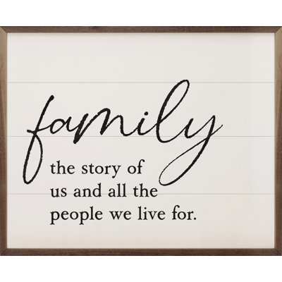 Family Story Script blanc sur bois