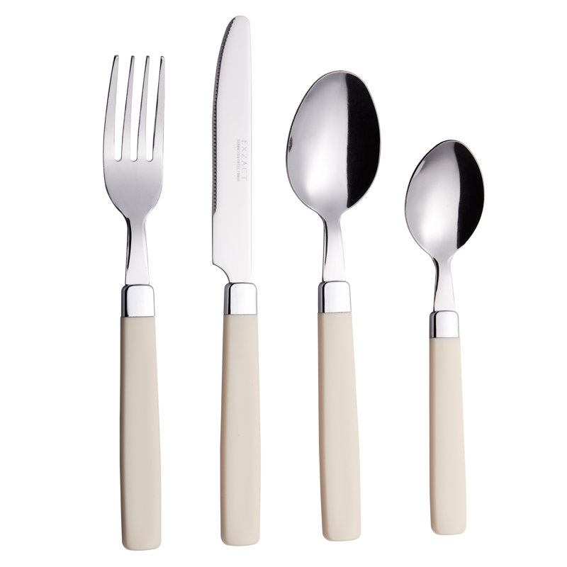 ANNOVA Stainless Steel Flatware Set - Service for 4, Cream