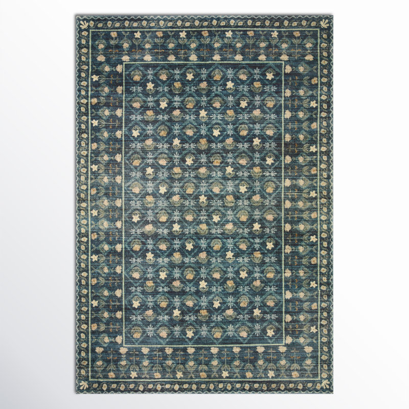 Floral and Oriental Indoor Rug, Rectangle 7'6" x 9'6"