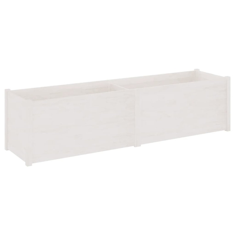 Olyve Wood Planter, White, 19.7" H x 78.7" W x 19.7" D